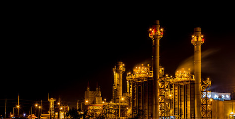 Fototapeta na wymiar Twilight photo of power plant - factory