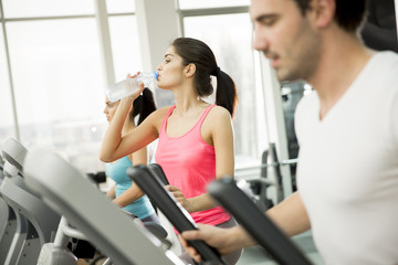Fototapeta premium Woman training in the gym