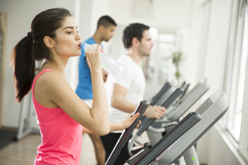 Fototapeta premium Woman training in the gym