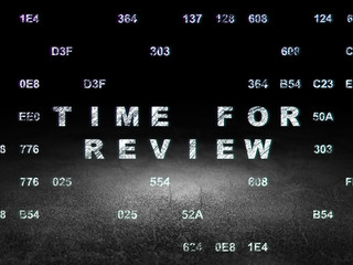 Time concept: Time for Review in grunge dark room