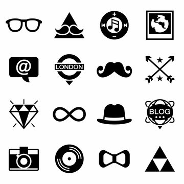 Vector Hipster icon set