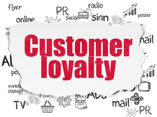 Fototapeta premium Advertising concept: Customer Loyalty on Torn Paper background