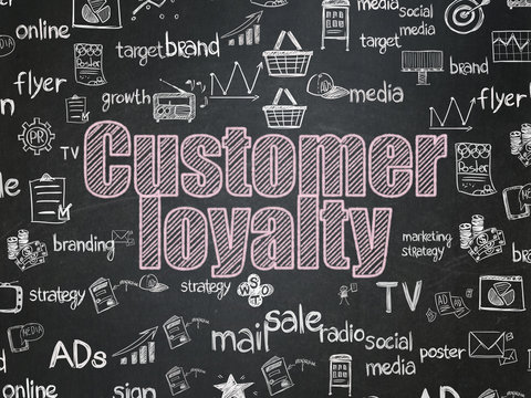 Marketing concept: Customer Loyalty on School Board background