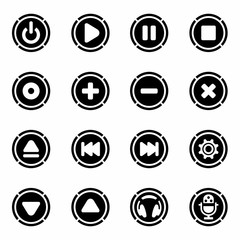 Vector Media buttons icon set