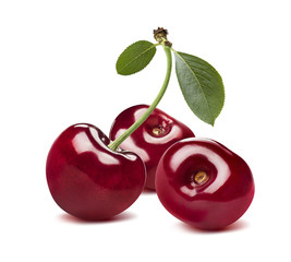 Cherry 3 group isolated on white background