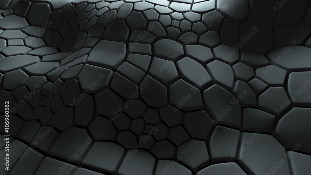 Poster abstract 3d loopable background with extruded polygons