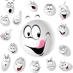 grinning and smiling drop of milk - vector illustration