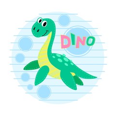 Water dinosaur vector illustration. 