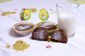 Brownie Muffin with Milk