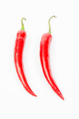 Red hot chili pepper isolated on a white background
