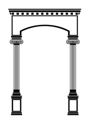 Classic antique portal with columns in vector graphics