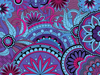 colorful floral background in boho style