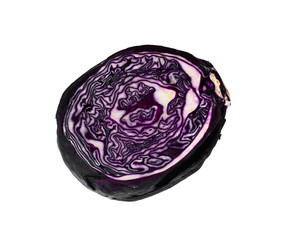 Red Cabbage on White Background.