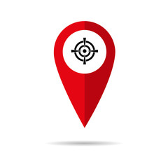 The optical sight, the pointer on the map