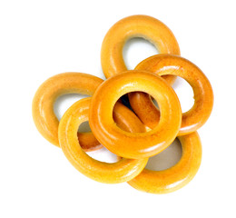 Sweet Tasty Bagels on White Background