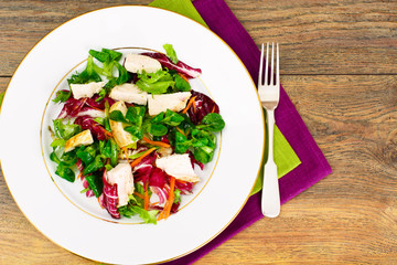 Salad Mix Batavian, Frise, Radicchio, Chicory  Chicken