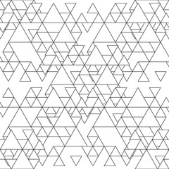 Dreieckiges nahtloses Vektormuster. Abstrakte schwarze Dreiecke auf weißem Hintergrund