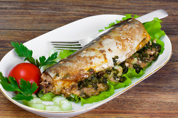 Mackerel Stuffed with Celery and Parsley in a Sauce of Coconut M