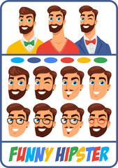 funny hipster color big set