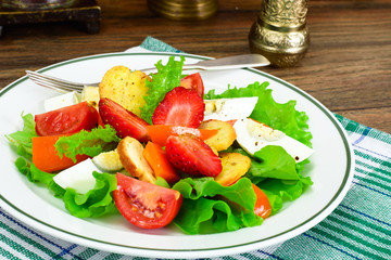 Tomato, Sweet Pepper with Egg, Strawberry and Bruschetta