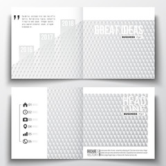 Vector set of square design brochure template. Abstract colorful polygonal background, modern stylish triangle vector texture