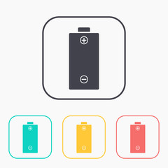 color icon set of battery