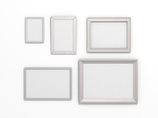 set of white frames of different sizes on a white background