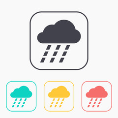color icon set of heavy rain
