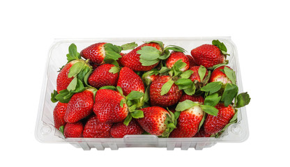 Container full with fresh Strawberries