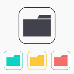 Obraz premium color icon set of folder