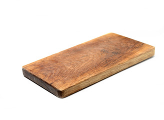 old cutting board on a white background
