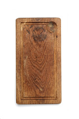 old cutting board on a white background
