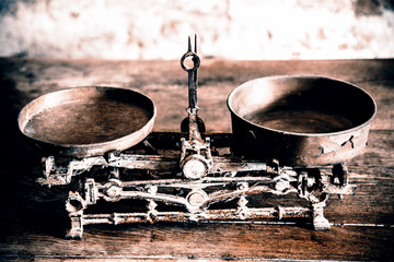 Old Antique weight measuring and kitchen goods weighing