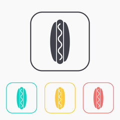Vector hot dog icon. Eps10