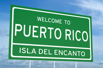 Welcome to Puerto Rico state road sign © alexlmx