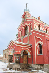 Fototapeta na wymiar Nicholas church of the monastery with a porch.