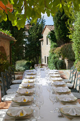 served table in a restaurant