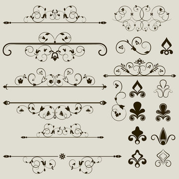 Vintage calligraphic vector design elements