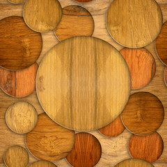 Abstract decorative circles - seamless background - Cherry wood texture
