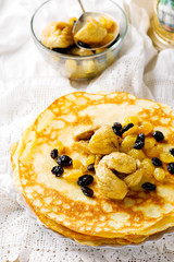  pancakes  with dried fruits