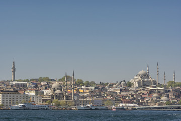 Obraz premium Eminonu District With Famous Mosques, Istanbul, Turkey