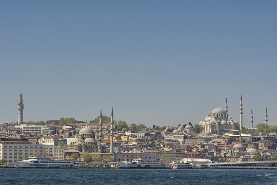 Eminonu District With Famous Mosques, Istanbul, Turkey
