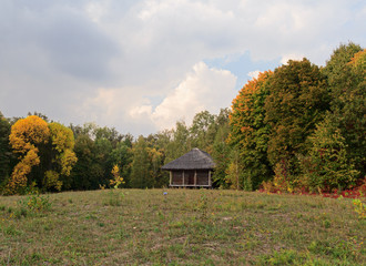 Old house of the peasants at the Museum of Pirogovo. Ukraine