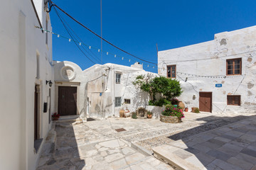 Small Square in the fortress in Chora town, Naxos Island, Cyclades, Greece
