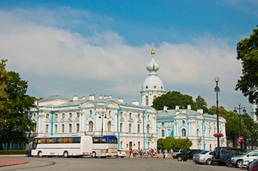 Naklejka premium Smolny Cathedral in Saint Petersburg, Russia