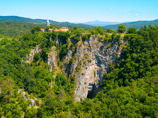 Deep gorge at Skocjan Caves in Slovenia