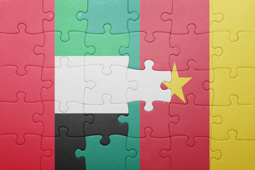 Fototapeta premium puzzle with the national flag of benin and cameroon