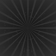 Retro rays gray on a black background. Vintage style texture