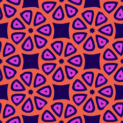 Seamless vector pattern with abstract citrus fruit cuts