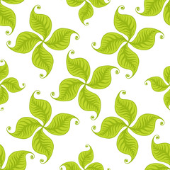 Green leaves seamless pattern. 